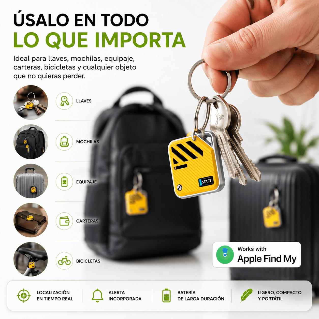 GPS Rastreador Localizador Inteligente Compatible con iPhone | Apple Find My