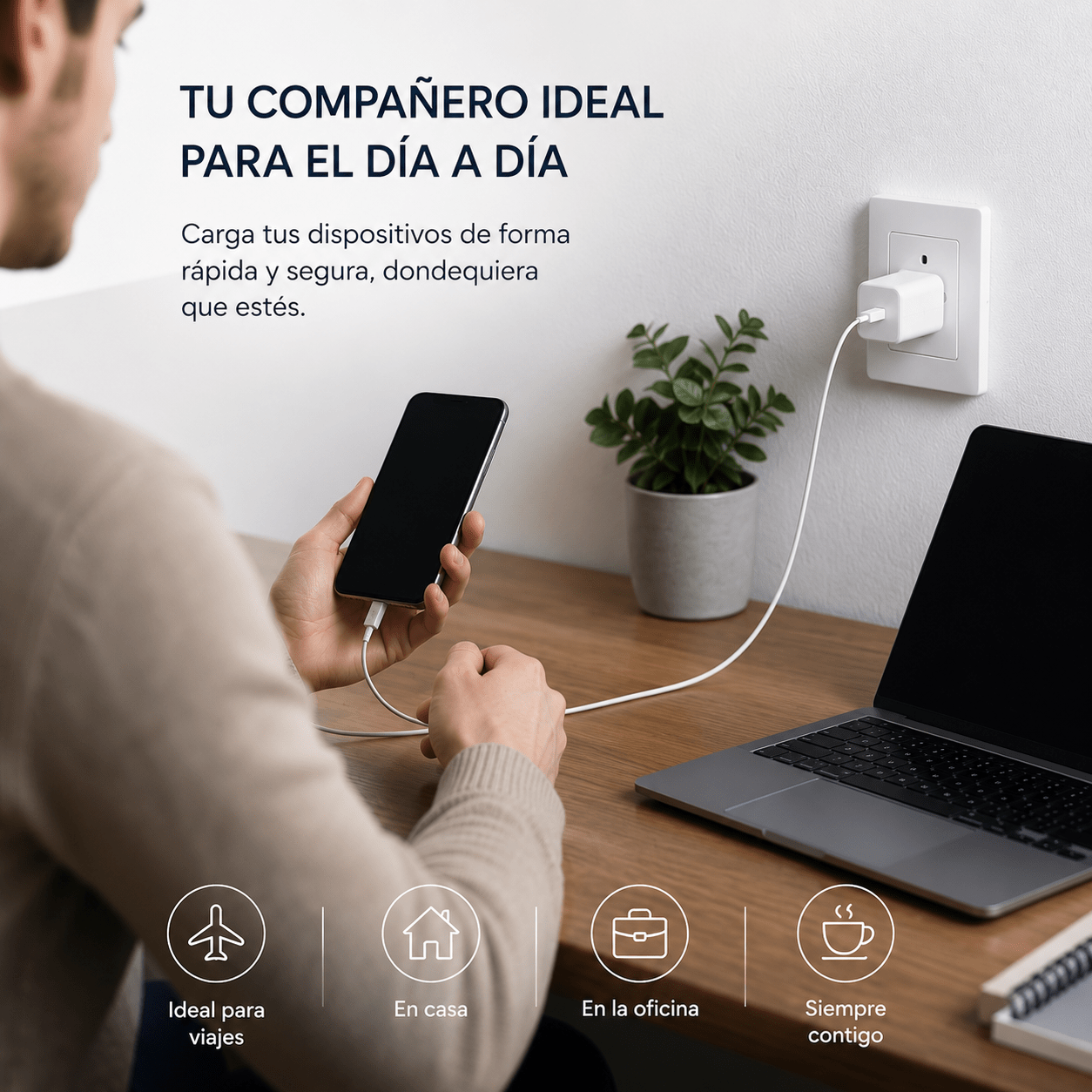 Cargador USB-C Apple 40W Carga Rápida Inteligente