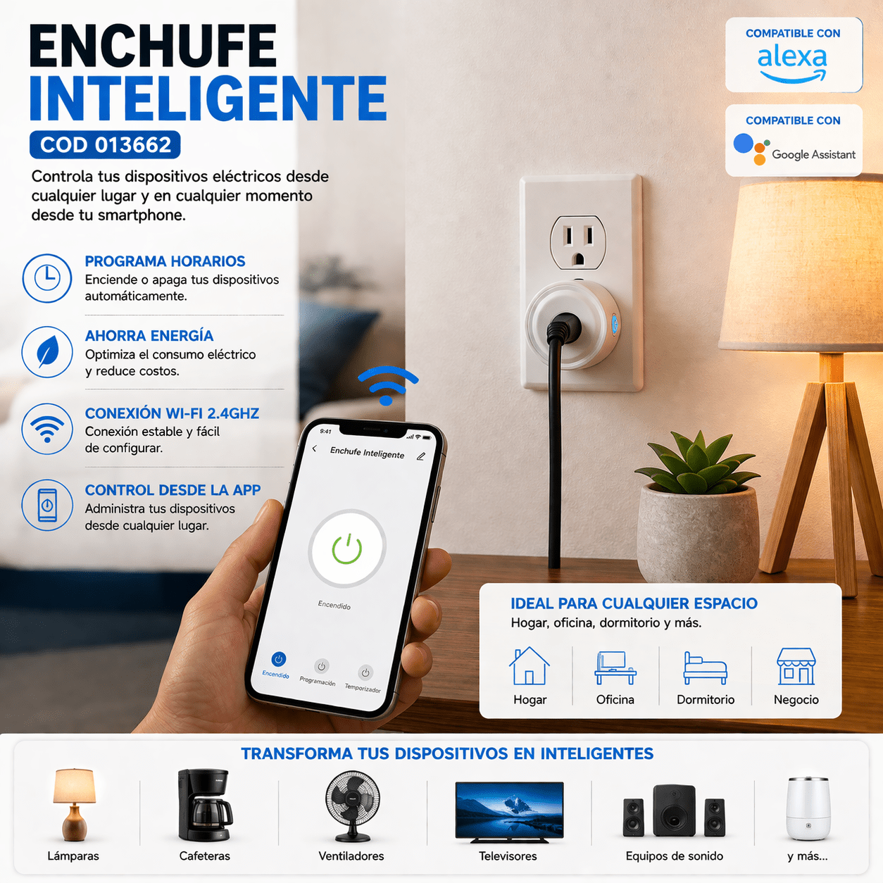 Toma corriente Inteligente l Alexa y Google Home l Domotica