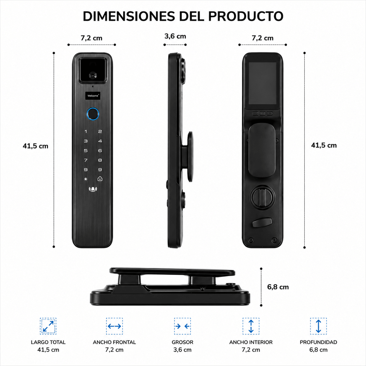 Cerradura Inteligente WiFi Face ID 3D con App | Huella y Código Digital