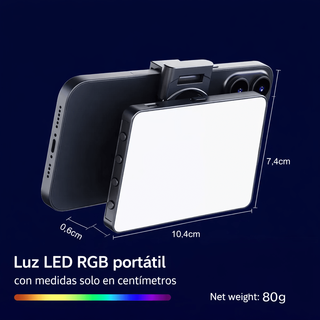 Luz Led RBG Portatil para Celular y Camara