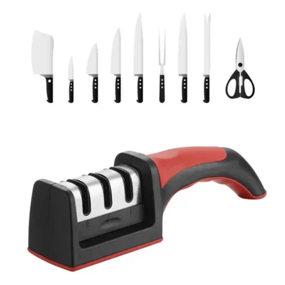 Afilador De Cuchillos Ergonómico 3 Etapas