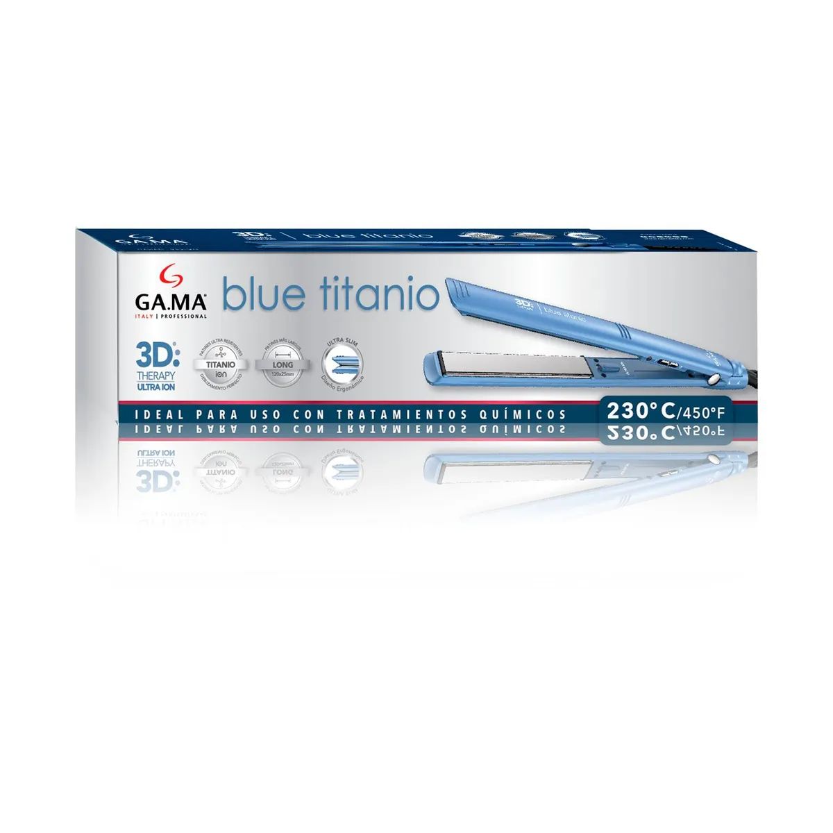 Plancha GA.MA Blue Titanio Profesional 230°C – ORIGINAL