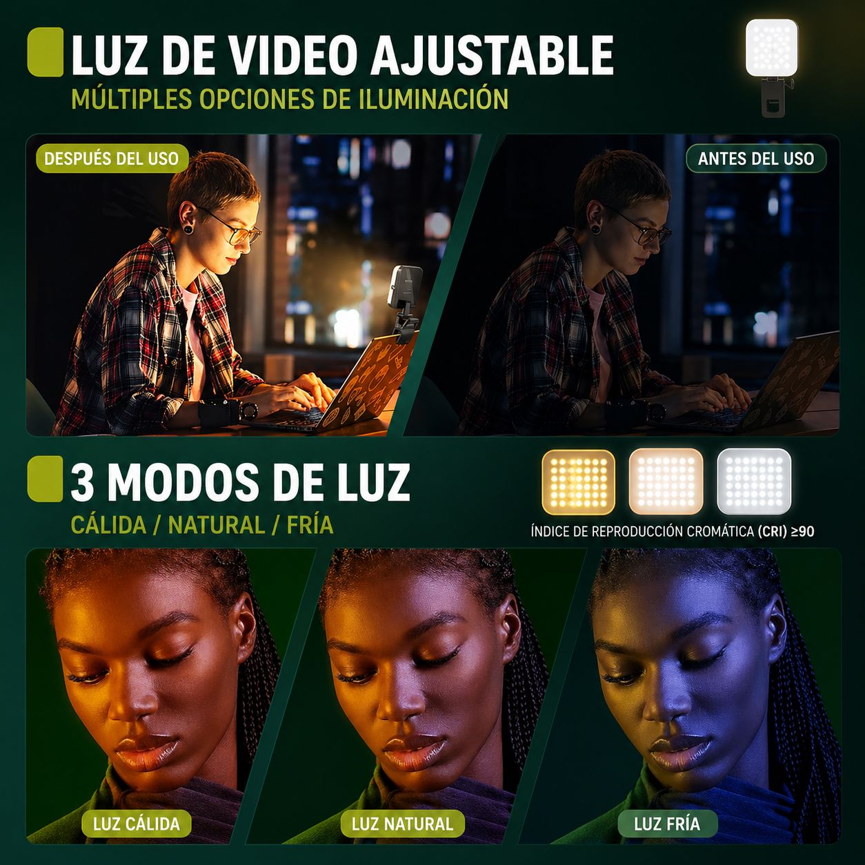 Luz Led Portatil para Celular y Streaming