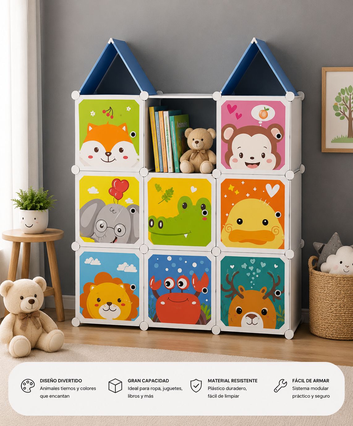 Armario Organizador Infantil Modular Castillo