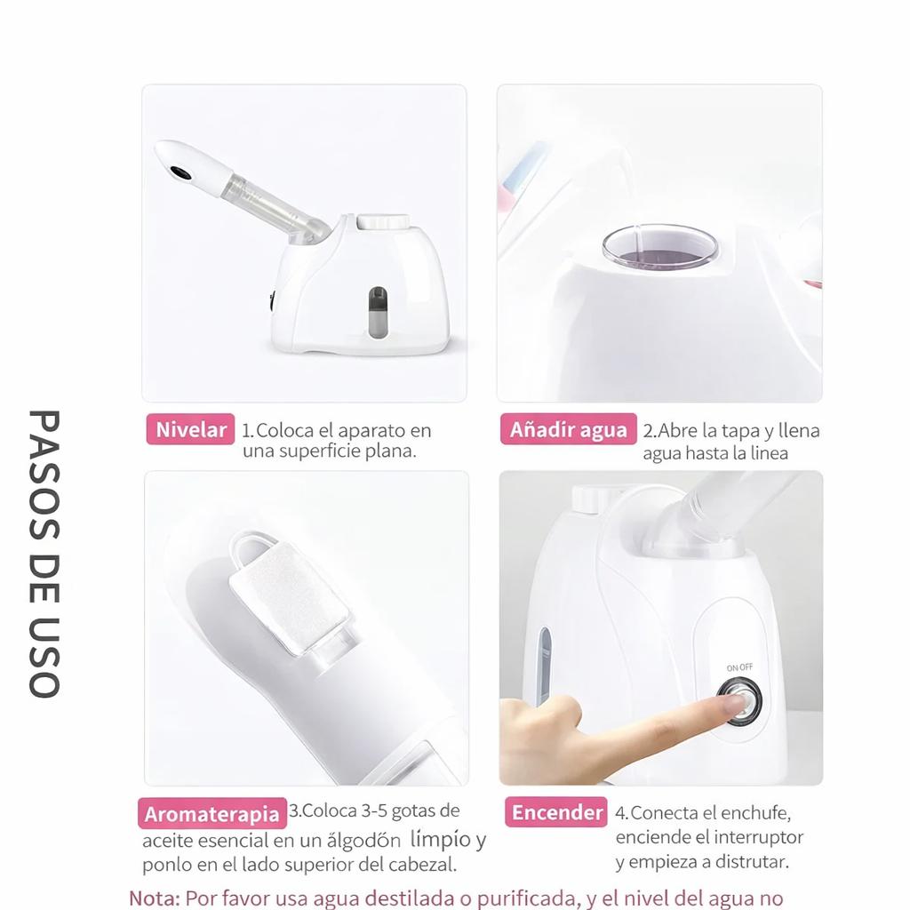 Humodificador Facial 360° con Aromaterapia