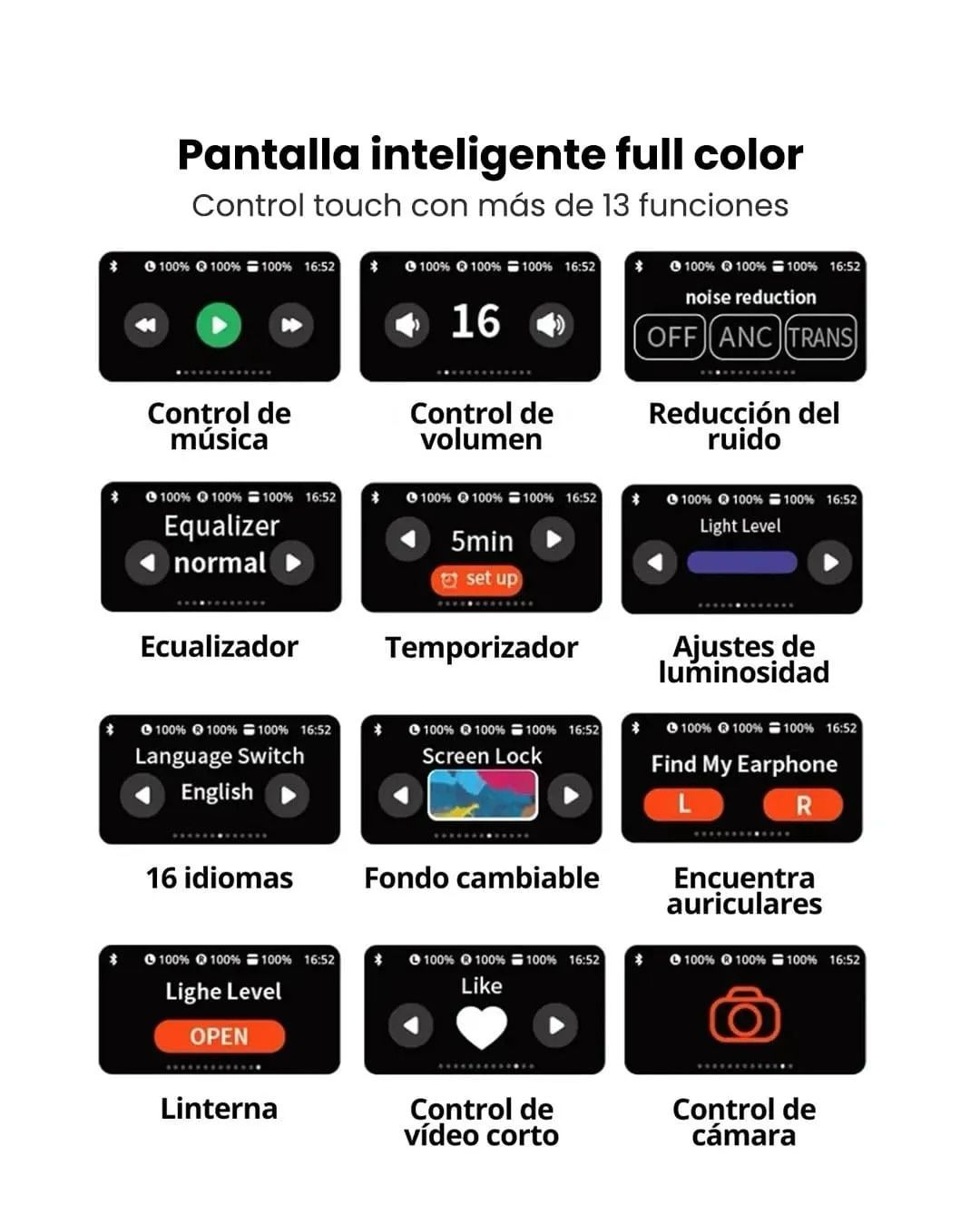 Audifonos con pantalla + Auriculares Bluetooth Tipo Bose 700