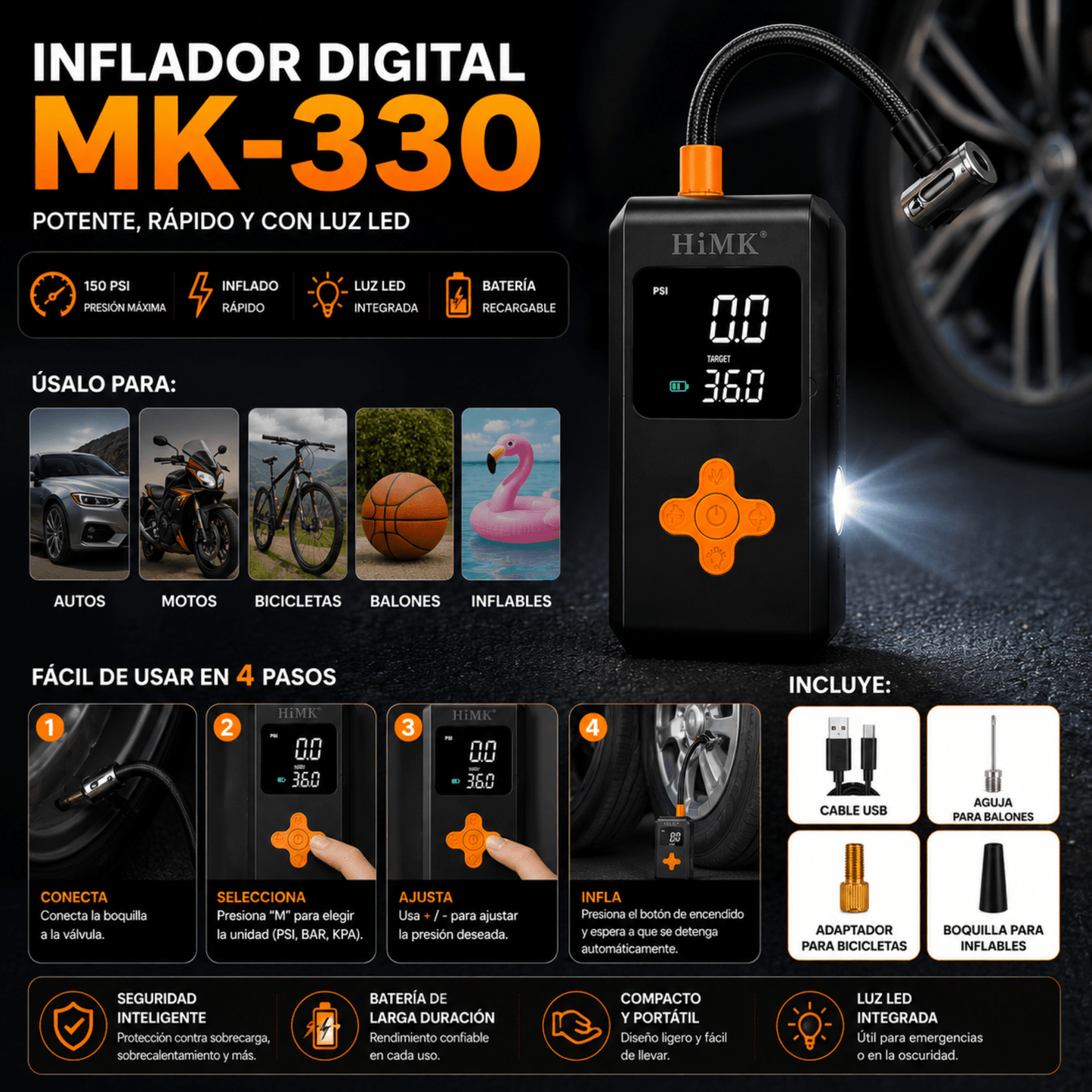 Inflador Digital Multifuncion