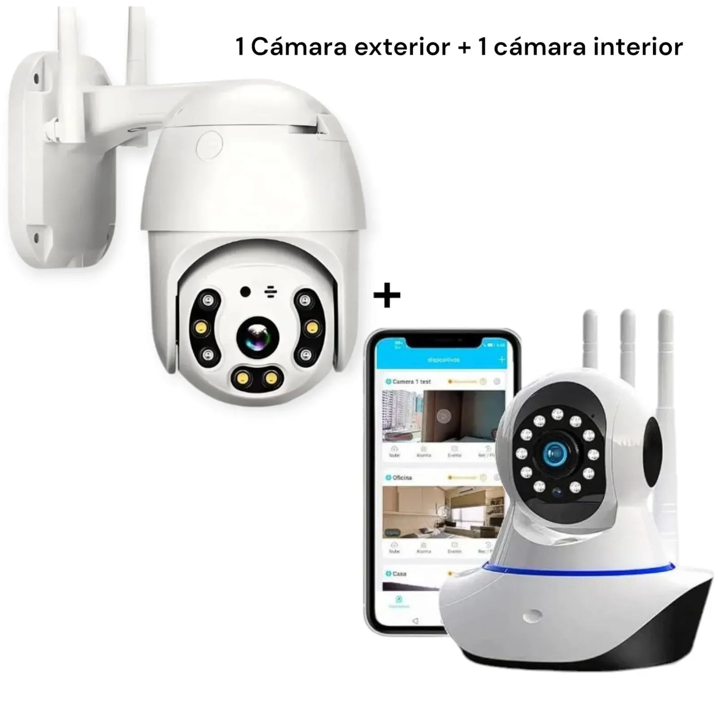 Cámara De Seguridad 3 Antenas + Cámara Exterior Wifi 360