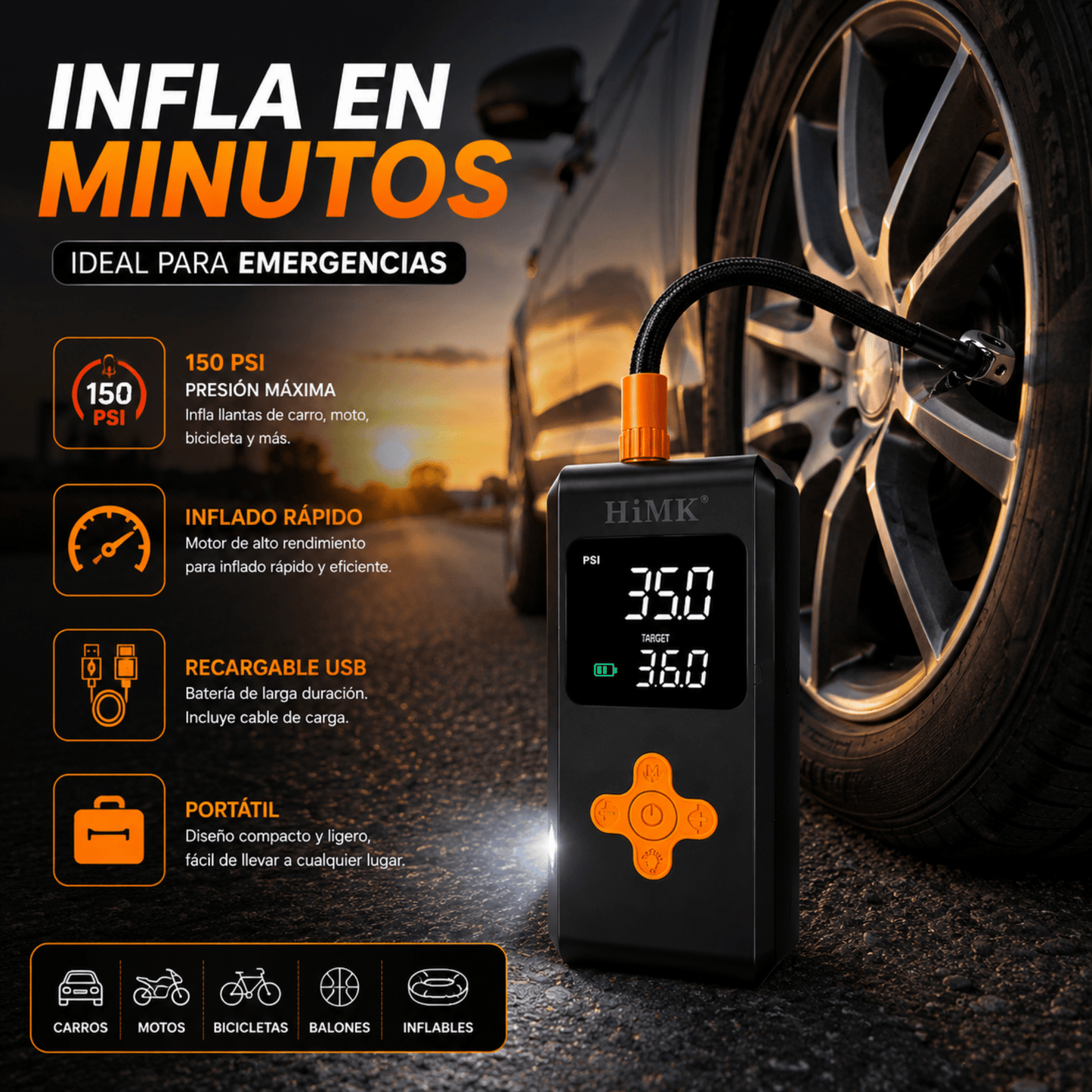 Inflador Digital Multifuncion