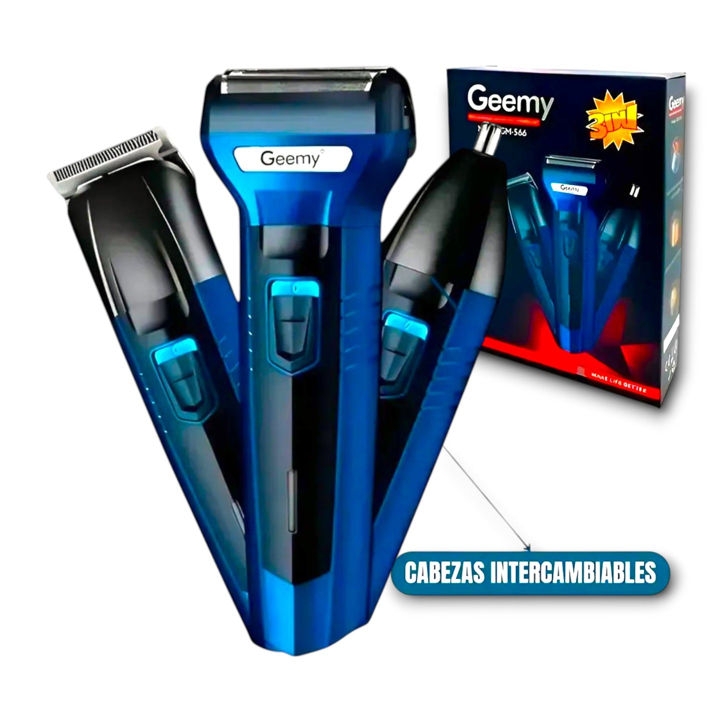 Maquina 3 En 1 Geemy Afeitadora