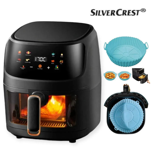 Freidora de Aire SILVER CREST 10 Litros + 6 Moldes Silicona