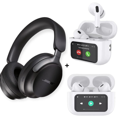 Audifonos con pantalla + Auriculares Bluetooth Tipo Bose