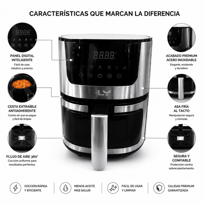Freidora de Aire Digital Fly 6 Litros