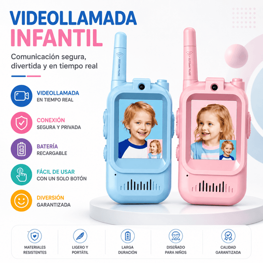 Walkie Talkie Infantil con Videollamada | Comunicación Divertida y Segura