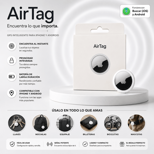 Rastreador Localizador Inteligente AirTag GPS para iPhone y Android