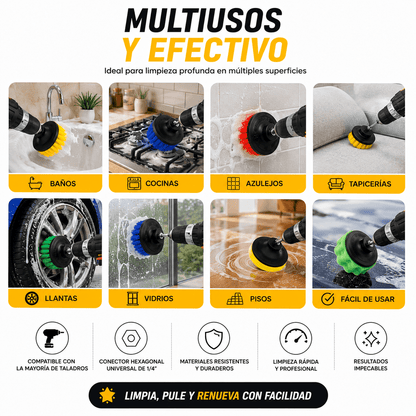 Set de Limpieza Profesional 20 Piezas para Taladro | Cepillos Multiusos