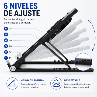 Base Enfriadora Plegable para Laptop con Ventilador USB Ajustable