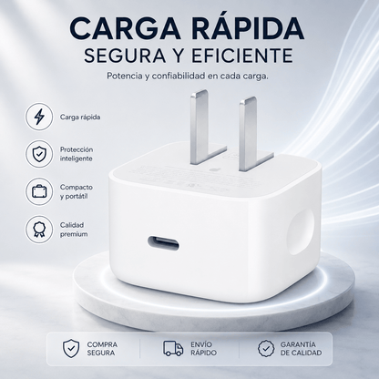 Cargador USB-C Apple 40W Carga Rápida Inteligente