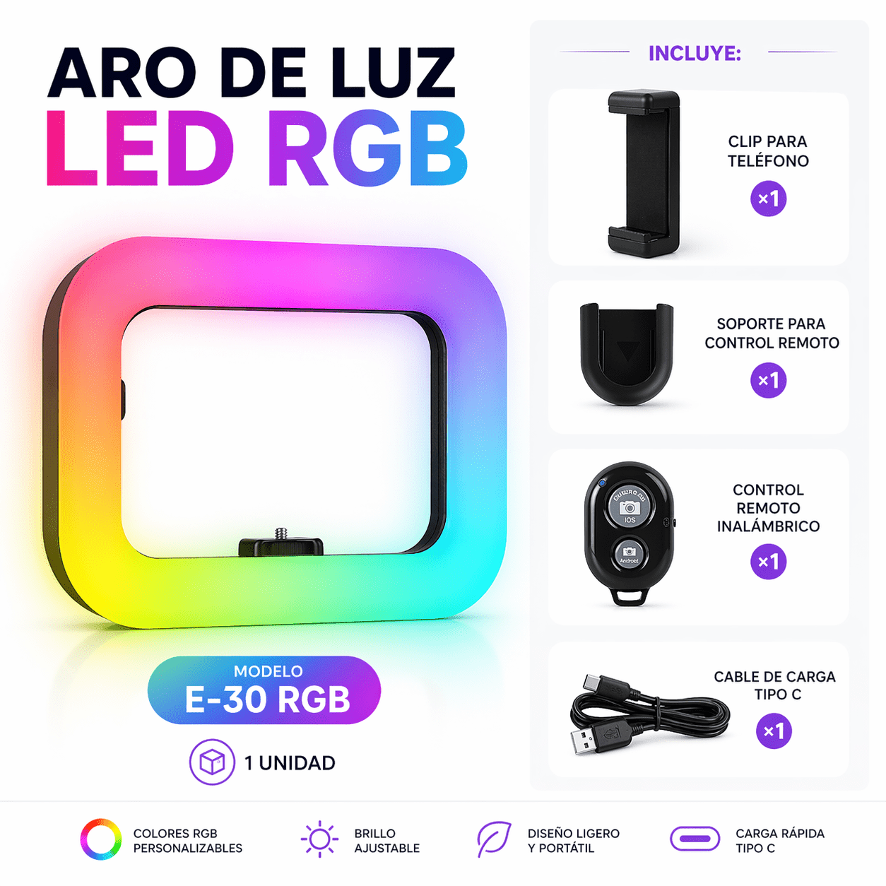 Luz LED RGB Multicolor