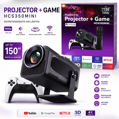 Proyector Gamer SmartPlay 1080P con Juegos + Android
