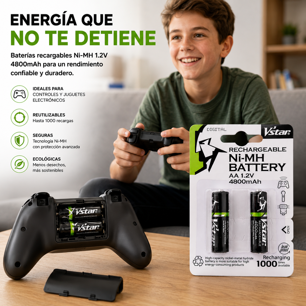 Baterías Recargables AA de 4800mAh