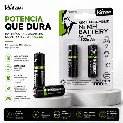 Baterías Recargables AA de 4800mAh