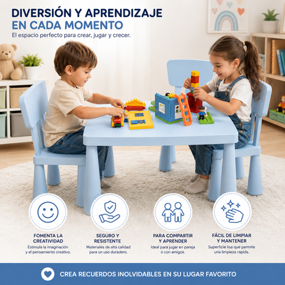 Set Infantil Mamut Mesa + 2 Sillas para Niños
