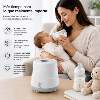 Mezclador Eléctrico de Teteros Automático Gris | Preparación Rápida y Sin Grumos