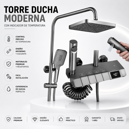 Torre Ducha Premium Digital con Indicador de Temperatura LED
