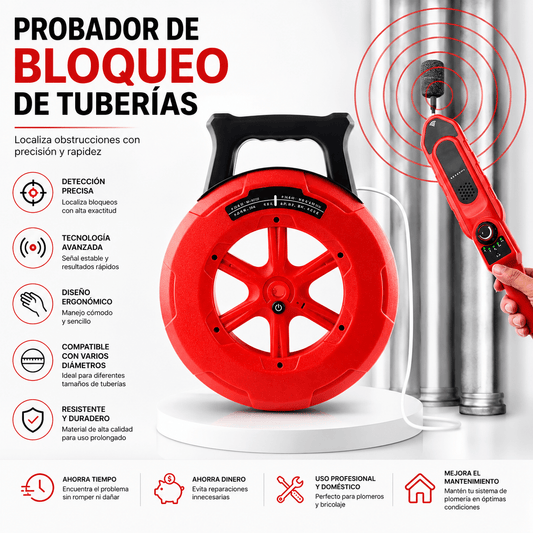 Detector Profesional de Bloqueos para Tuberías con Localizador de Obstrucciones