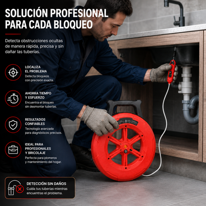 Detector Profesional de Bloqueos para Tuberías con Localizador de Obstrucciones