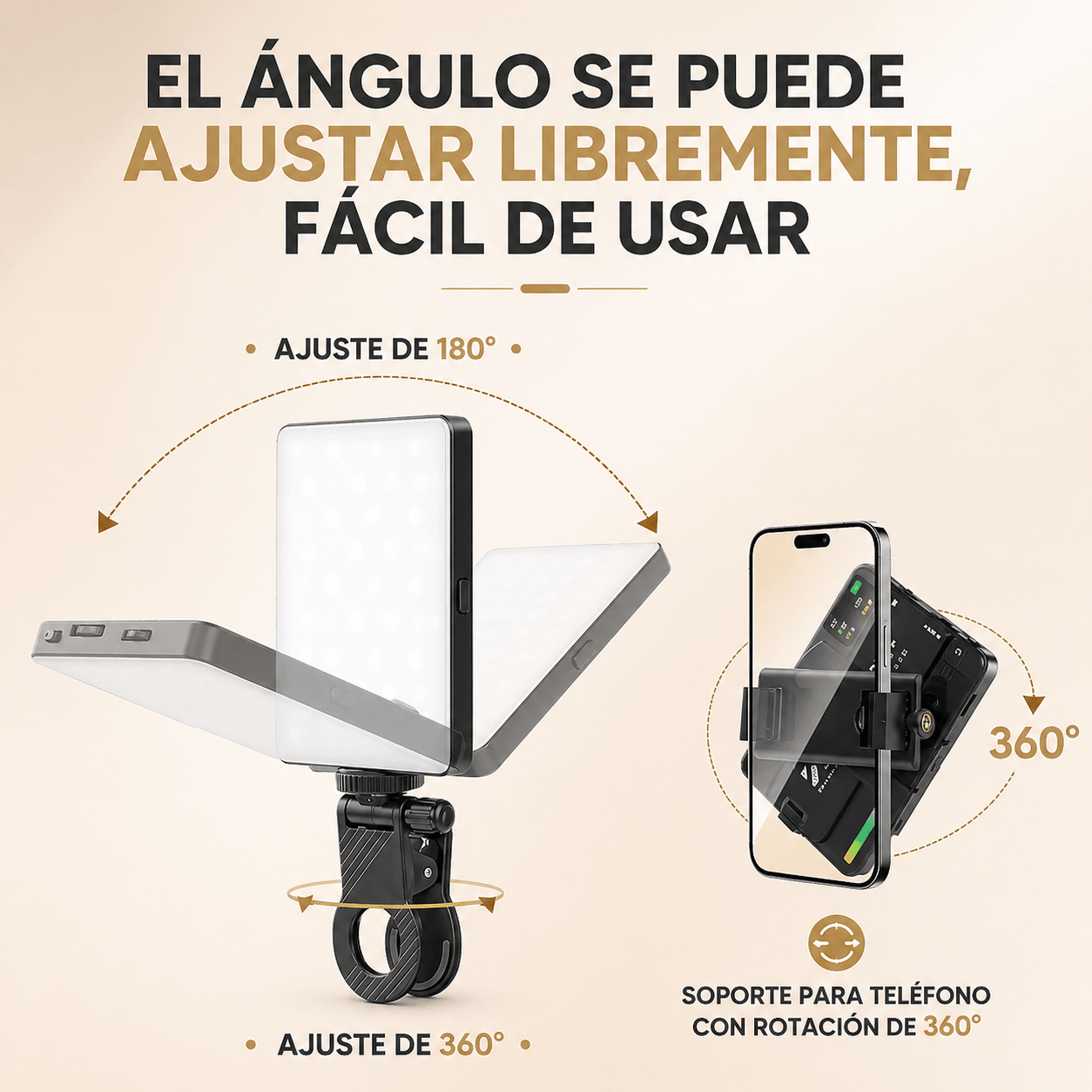 Luz Led RBG Portatil para Celular y Camara