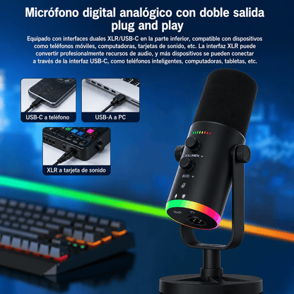 Microfono Gamer RGB
