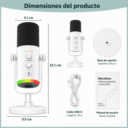 Microfono Gamer RGB
