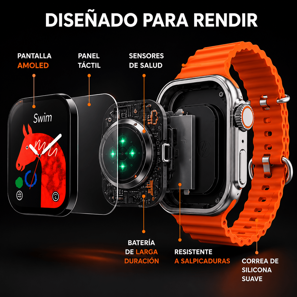 Reloj Inteligente Con Correas Intercambiables T-590