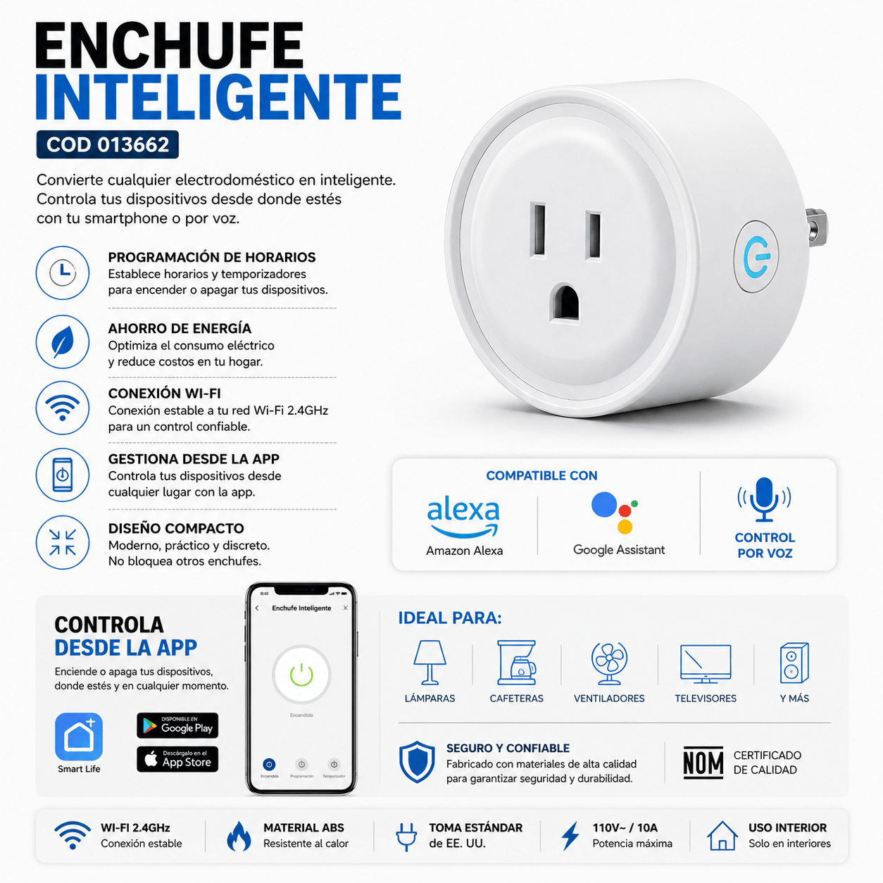 Toma corriente Inteligente l Alexa y Google Home l Domotica