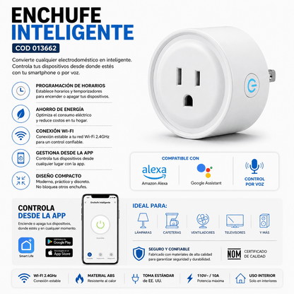 Toma corriente Inteligente l Alexa y Google Home l Domotica
