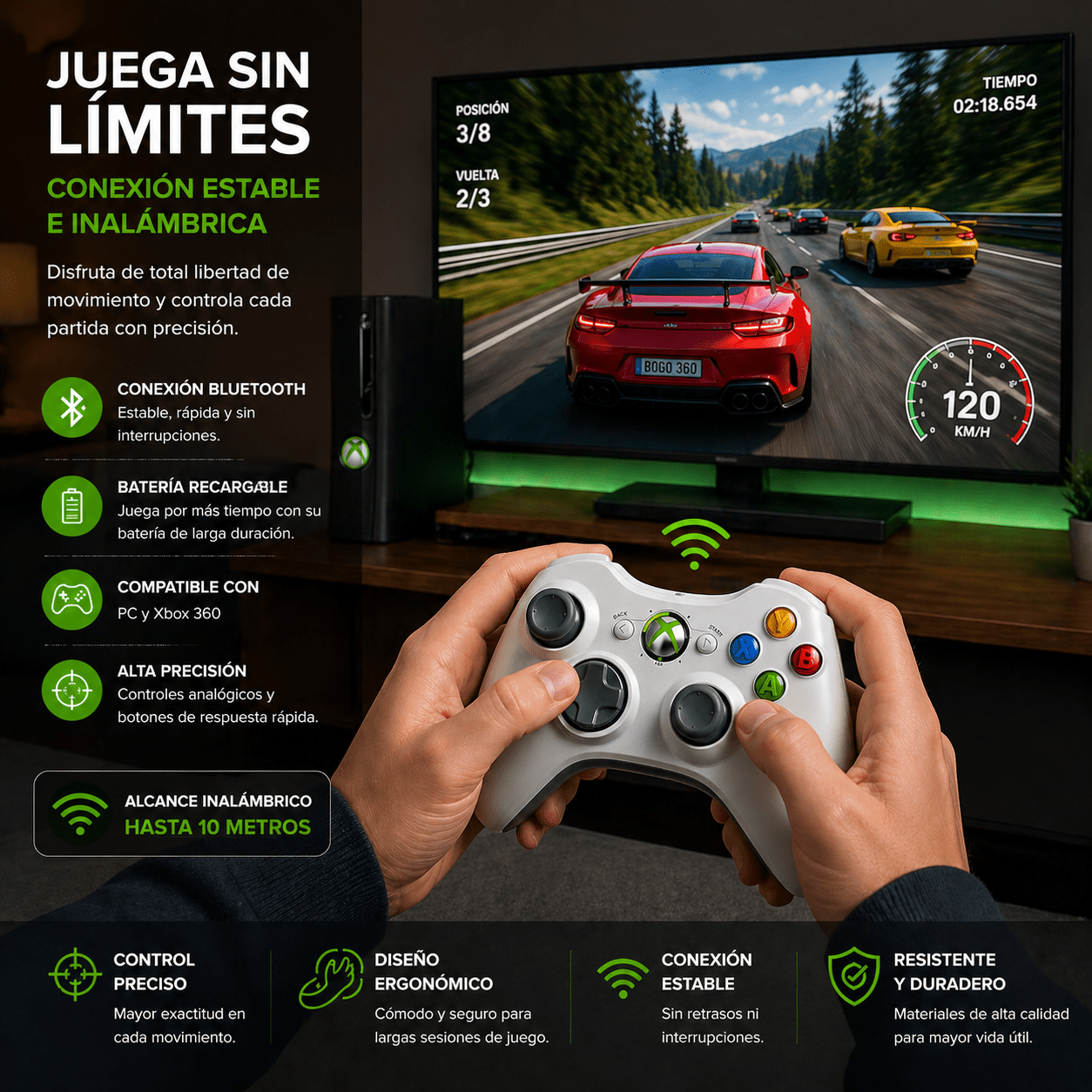Control para Xbox 360 Inalambrico