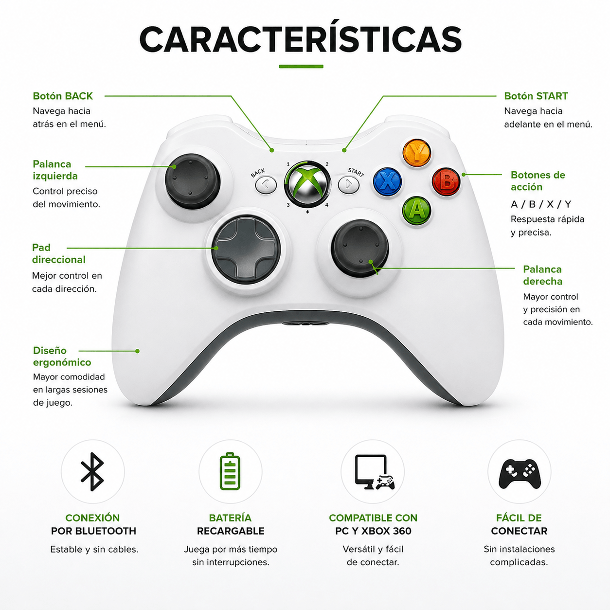 Control para Xbox 360 Inalambrico