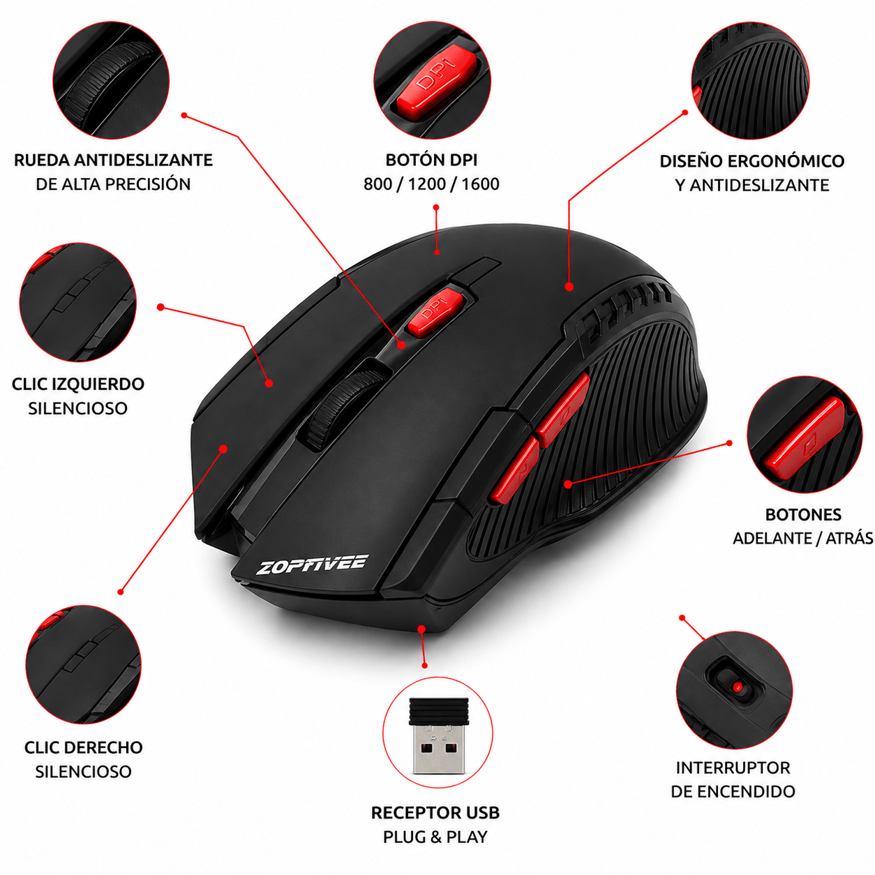 Mouse Optico Inalambrico