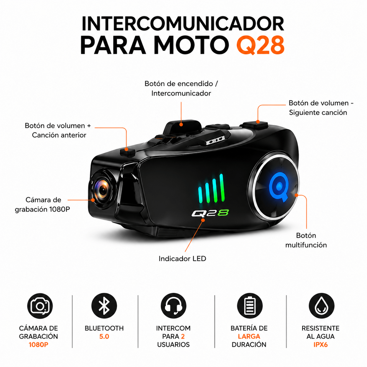 Intercomunicador para moto Q28