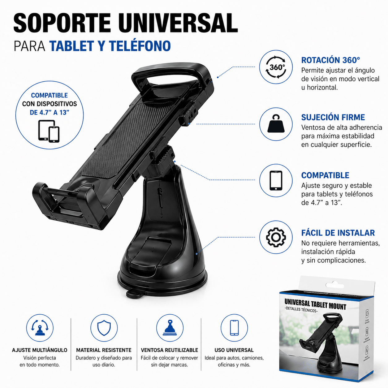 Soporte Universal Para Tablet y Telefono