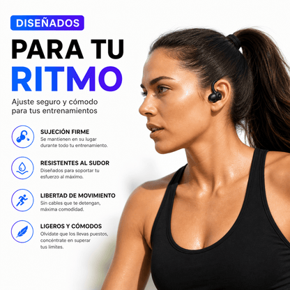 Audífonos Bluetooth Deportivos con Pantalla Táctil y Cancelación de Ruido