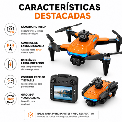Drone Plegable con Cámara HD 1080P y Control de Largo Alcance