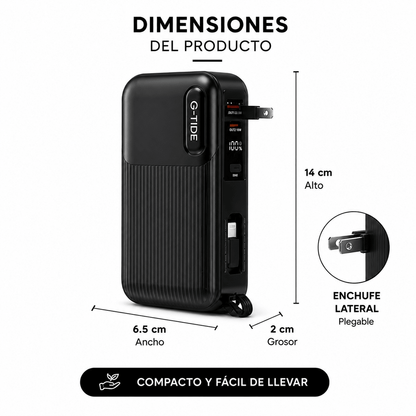 Power Bank 10.000 mAh con Enchufe Integrado y Carga Rápida 22.5W