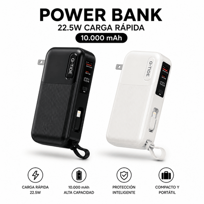 Power Bank 10.000 mAh con Enchufe Integrado y Carga Rápida 22.5W