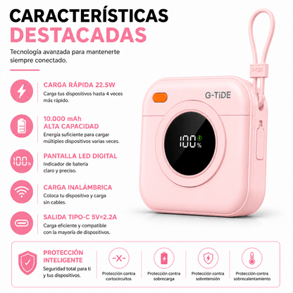 Power Bank Inalámbrico Multi 10.000 mAh con Carga Rápida 22.5W