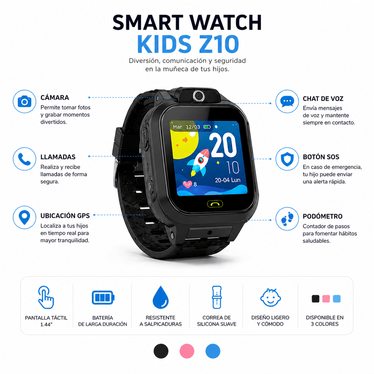 Smartwatch Reloj Infantil 4G | GPS, Llamadas y Botón SOS