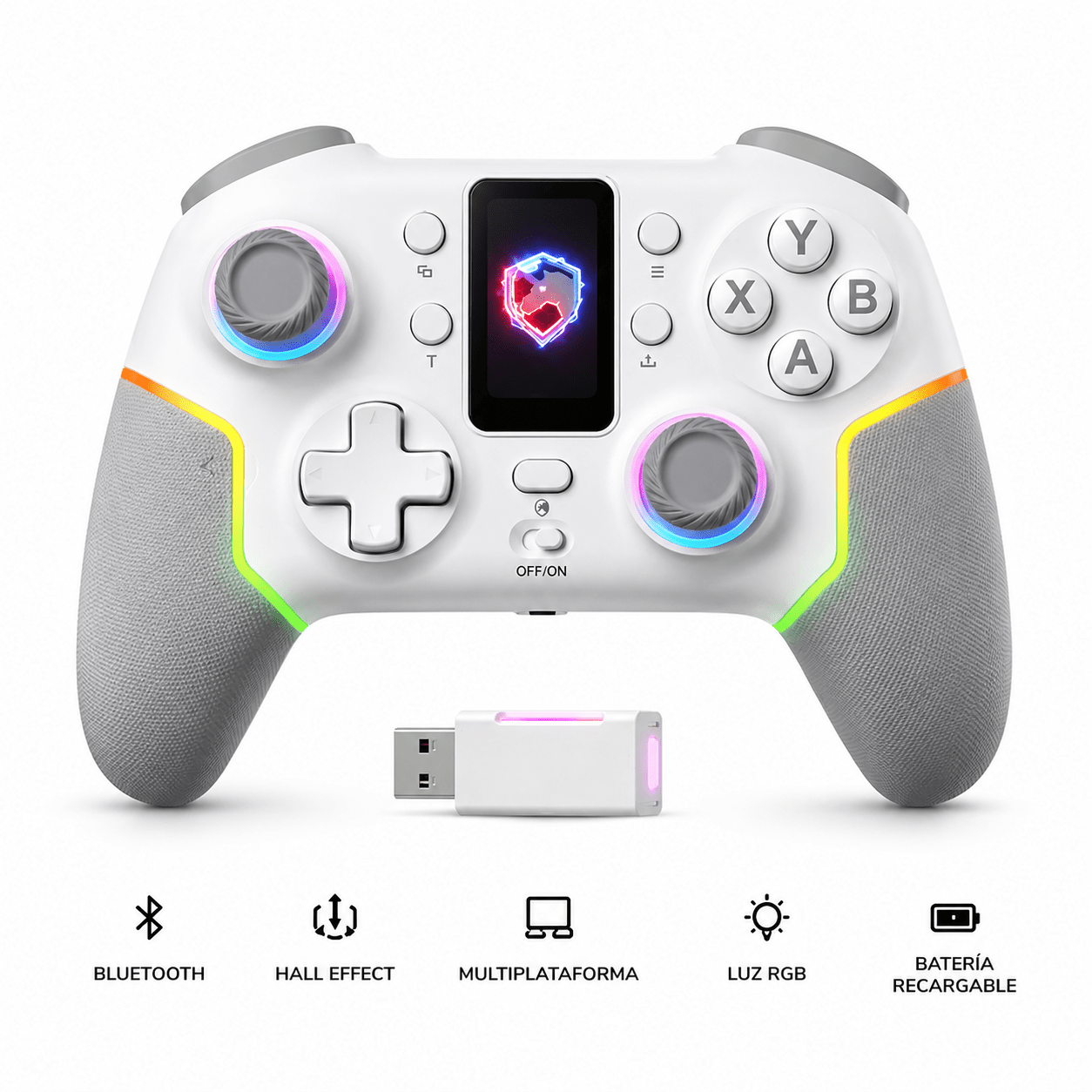 Control Bluetooth Gamer RGB | Receptor USB Multiplataforma